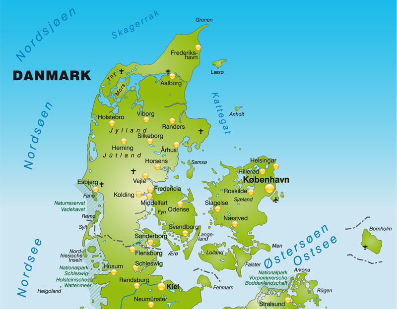 Mapa Danii