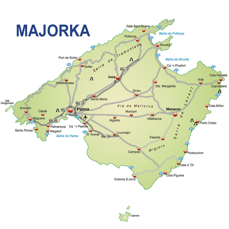 Mapa Majorki