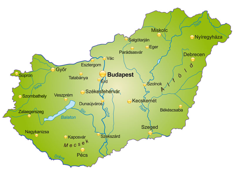 Mapa Węgry